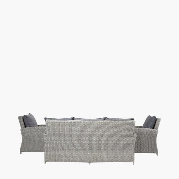 Pacific Lifestyle Slate Grey Barbados 3 Seater Lounge Set with Ceramic Top