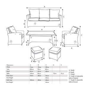 Pacific Lifestyle Slate Grey Barbados 3 Seater Lounge Set with Ceramic Top