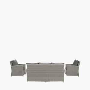 Pacific Lifestyle Slate Grey Barbados 3 Seater Lounge Set with Ceramic Top and Fire Pit