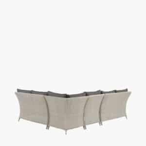Pacific Lifestyle Stone Grey Antigua Corner Set with Ceramic Top and Fire Pit