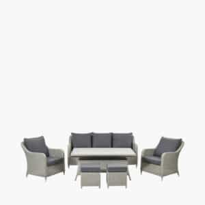 Pacific Lifestyle Stone Grey Antigua Lounge Set with Ceramic Top