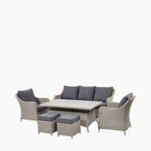 Pacific Lifestyle Stone Grey Antigua Lounge Set with Ceramic Top