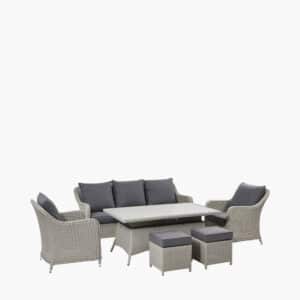 Pacific Lifestyle Stone Grey Antigua Lounge Set with Ceramic Top