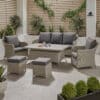 Pacific Lifestyle Stone Grey Antigua Lounge Set with Ceramic Top