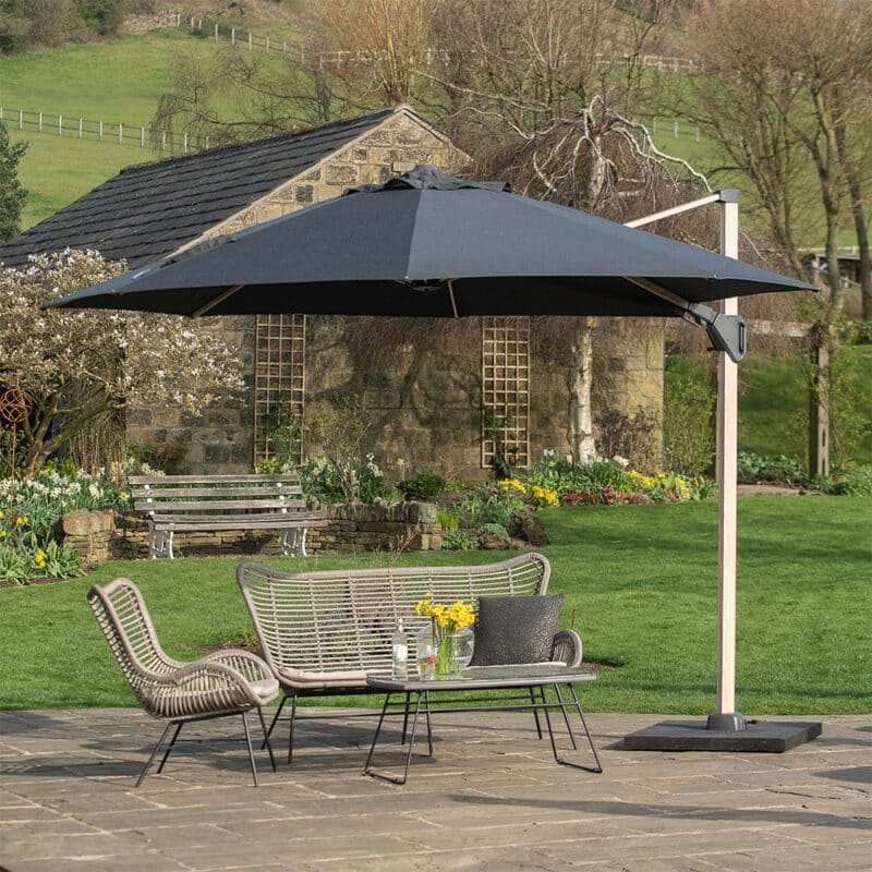 Pacific Lifestyle Challenger T2 Oak 3m Square Faded Black Parasol