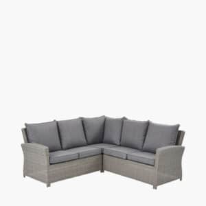 Pacific Lifestyle Slate Grey Barbados Square Corner Seating Set with Ceramic Top