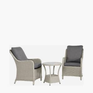 Pacific Lifestyle Stone Grey Antigua Bistro Set with Ceramic Top