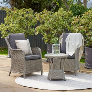 Pacific Lifestyle Stone Grey Antigua Bistro Set with Ceramic Top