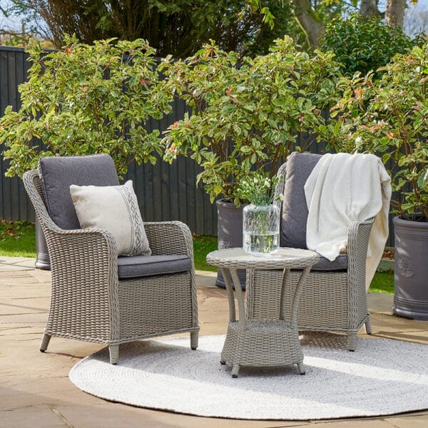 Pacific Lifestyle Stone Grey Antigua Bistro Set with Ceramic Top