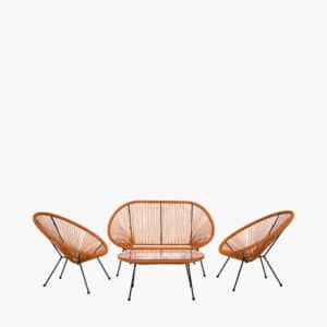 Pacific Lifestyle Orange PU Rio 4 Piece Seating Set