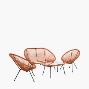 Pacific Lifestyle Orange PU Rio 4 Piece Seating Set