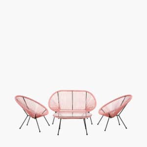 Pacific Lifestyle Pink PU Rio 4 Piece Seating Set