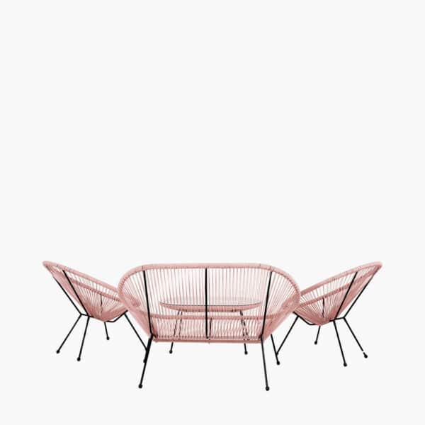 Pacific Lifestyle Pink PU Rio 4 Piece Seating Set