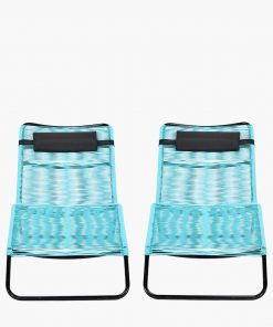 Pacific Lifestyle S/2 Blue PU Rio Sun Loungers