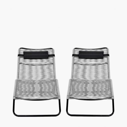 Pacific Lifestyle S/2 Grey PU Rio Sun Loungers