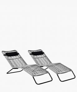 Pacific Lifestyle S/2 Grey PU Rio Sun Loungers