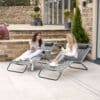 Pacific Lifestyle S/2 Grey PU Rio Sun Loungers