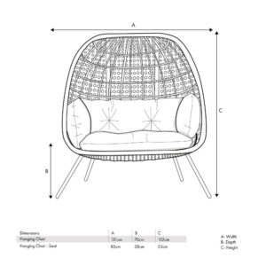 Pacific Lifestyle Stone Grey St Kitts Double Nest Chair