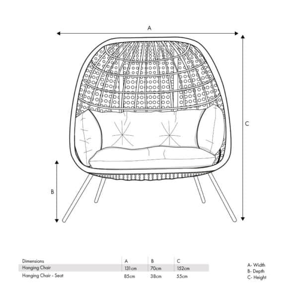 Pacific Lifestyle Stone Grey St Kitts Double Nest Chair