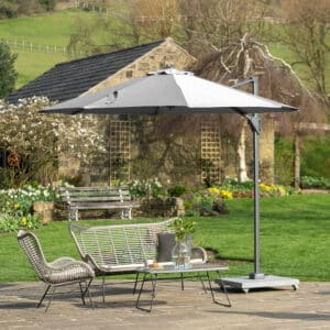 Pacific Lifestyle Voyager T1 3m Round Luna Grey Parasol