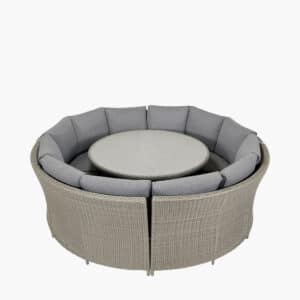 Pacific Lifestyle Stone Grey Bermuda Lounge Dining Set with Ceramic Top