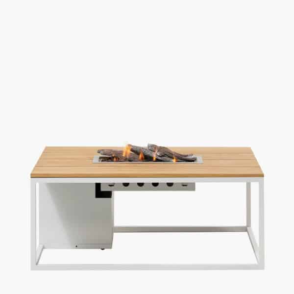 Pacific Lifestyle Cosiloft 120 White and Teak Fire Pit Table