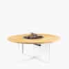 Pacific Lifestyle Cosiloft 120 White and Teak Round Fire Pit