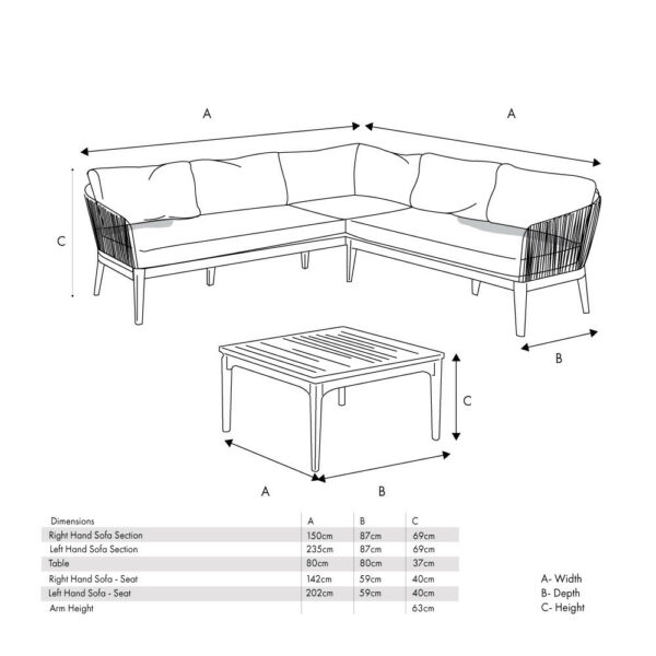 Pacific Lifestyle Honolulu Corner Set Grey