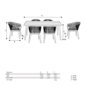 Pacific Lifestyle Honolulu Dining Set Grey