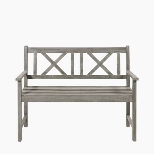 Pacific Lifestyle Cambridge Antique Grey 2 Seater Acacia Wood Bench