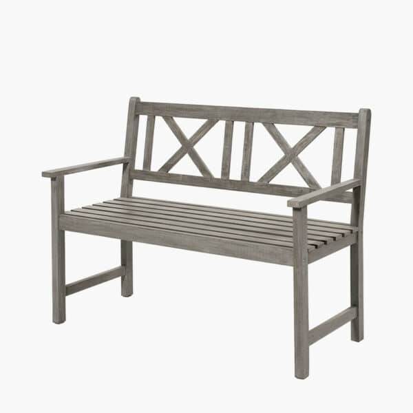 Pacific Lifestyle Cambridge Antique Grey 2 Seater Acacia Wood Bench