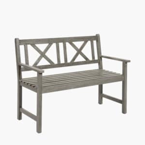 Pacific Lifestyle Cambridge Antique Grey 2 Seater Acacia Wood Bench