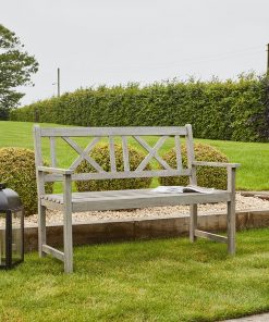 Pacific Lifestyle Cambridge Antique Grey 2 Seater Acacia Wood Bench