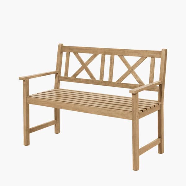 Pacific Lifestyle Cambridge Light Teak 2 Seater Acacia Wood Bench