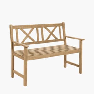 Pacific Lifestyle Cambridge Light Teak 2 Seater Acacia Wood Bench