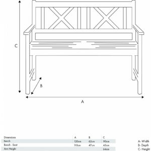 Pacific Lifestyle Cambridge Light Teak 2 Seater Acacia Wood Bench