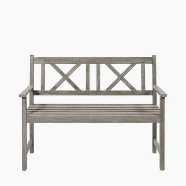 Pacific Lifestyle Cambridge Antique Grey 3 Seater Acacia Wood Bench