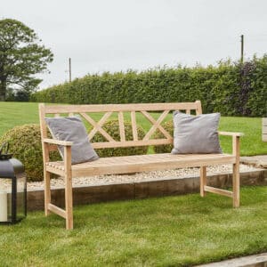 Pacific Lifestyle Cambridge Light Teak 3 Seater Acacia Wood Bench