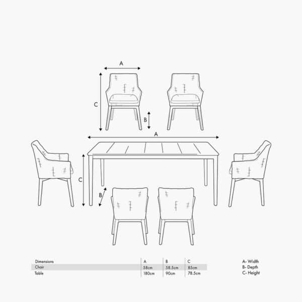 Pacific Lifestyle Larissa Dining Set Kubu Grey