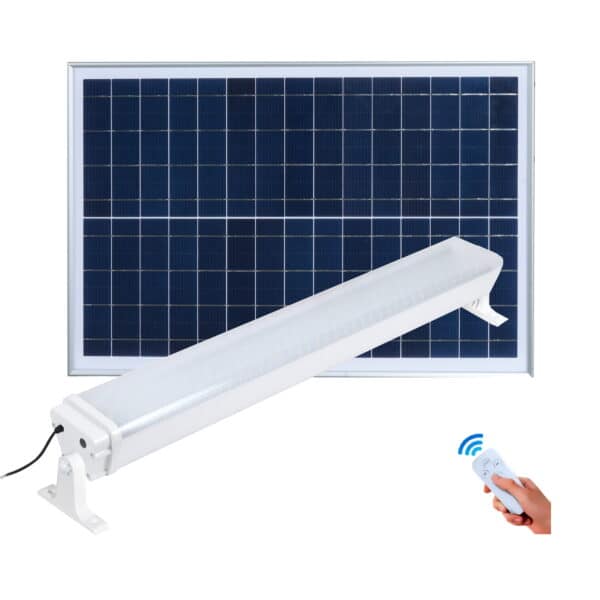 Callow 60W LED Solar Shed or Garage strip Light with Solar Panel