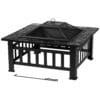 Tepro Large Glenview Black Square Log Fire Pit