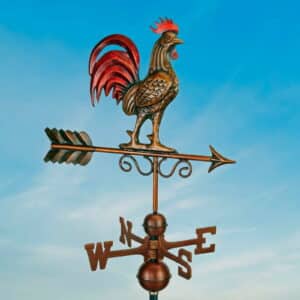 Espira Bantam Red Rooster Copper Antique Bronze Finish Farmhouse Weathervane