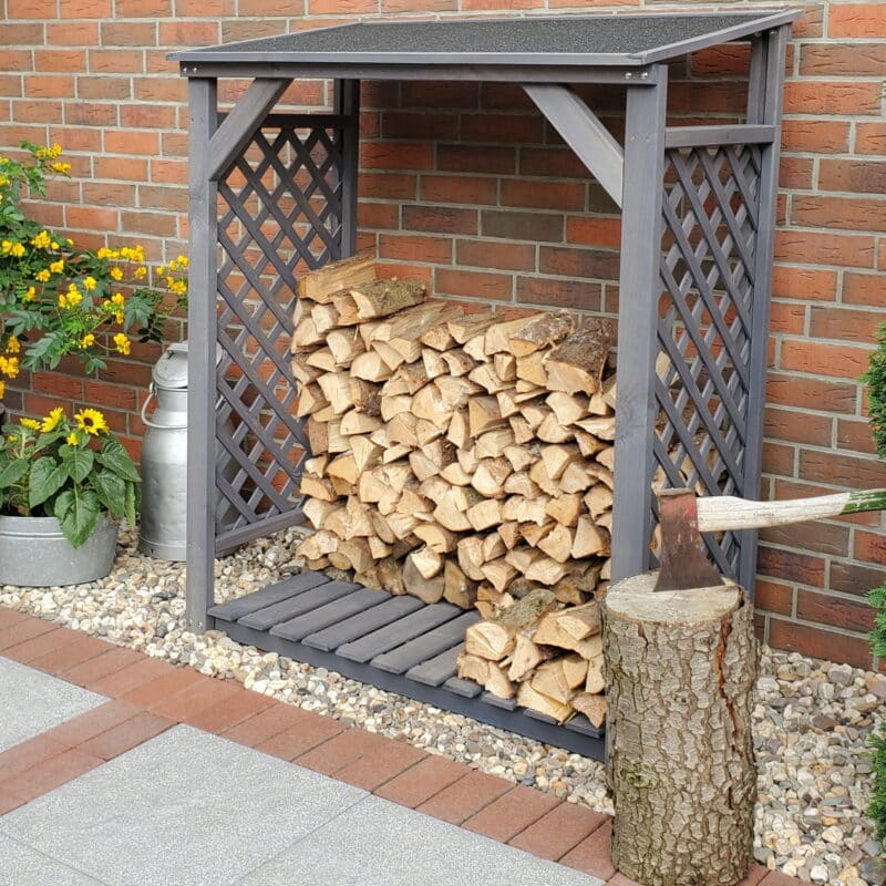 Promex Grey Speyer Modern Firewood Log Store