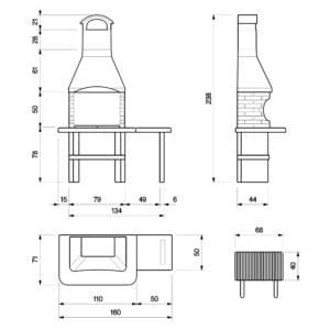 Palazzetti Jesolo 2 Masonry BBQ with Side Table