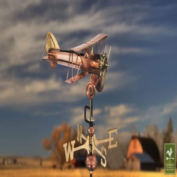 Espira Bi Plane Cottage Copper Weathervane