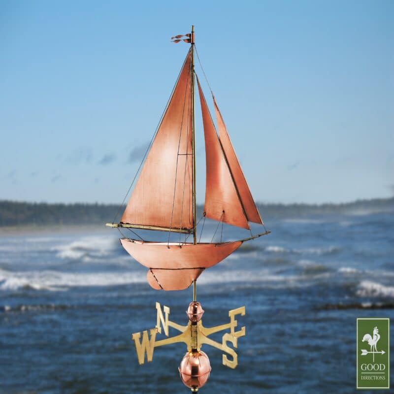 Espira Racing Sloop Farmhouse Copper Weathervane