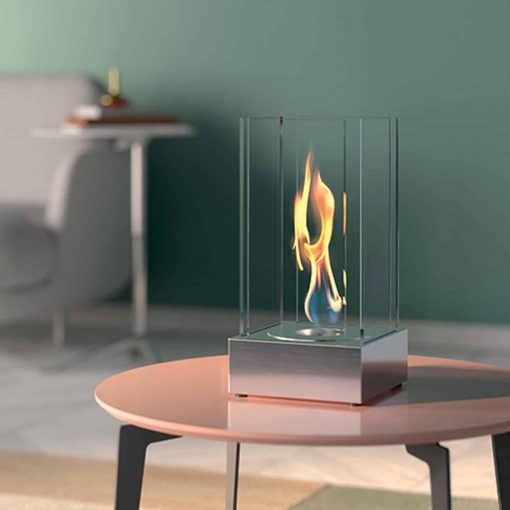 TecnoAir Aosta Bioethanol Square Eco Lantern - Steel