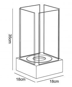 TecnoAir Aosta Bioethanol Square Eco Lantern - Steel