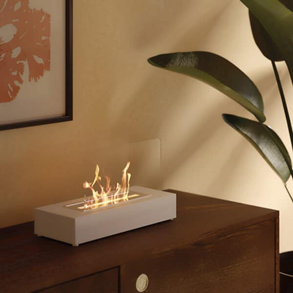 TecnoAir Cremona Bioethanol Eco Table Fireplace - White