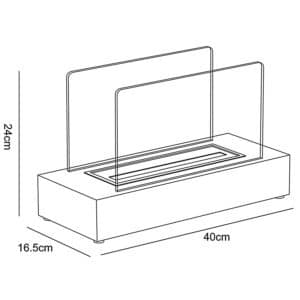 TecnoAir Cremona Bioethanol Eco Table Fireplace - White